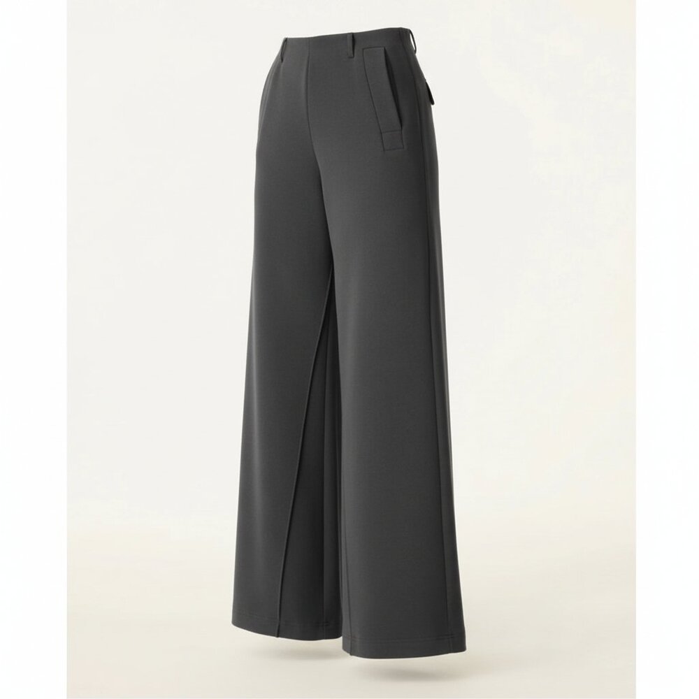 OGL Everyday Uniform Deep Grey Straight Leg Pants L | Pull-On Soft Knit | NWT